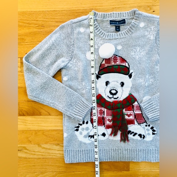 Karen Scott gray holiday bear sweater size PP / 2P - Picture 8 of 8